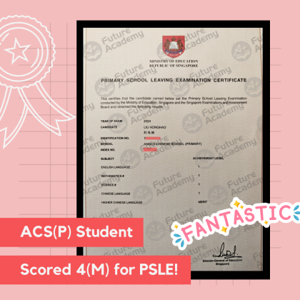 exam results - ACS(P) student scored 4(m) for psle