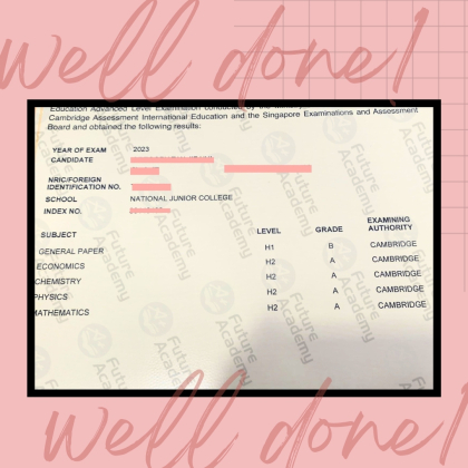 exam result - a level student G aaaab 2023