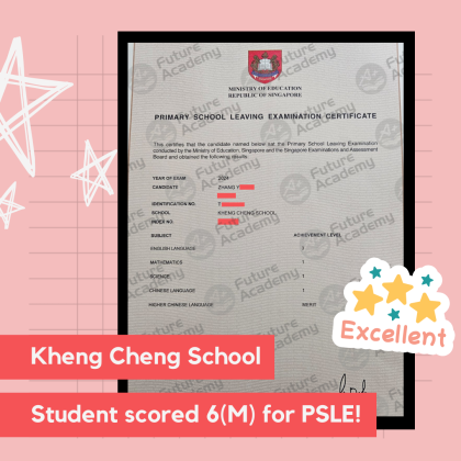 exam results - kheng cheng school student scored 6(m) for psle