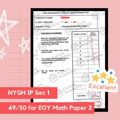 exam results - nygh sec 1 math 2 eoy 49 marks