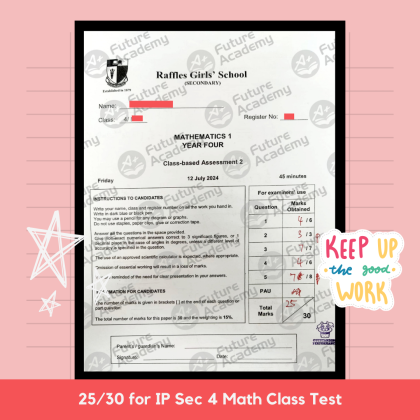 exam results - rgs 25 marks IP Sec 4 Math Class Test