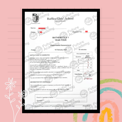 exam result - rgs math sec 4 assessment 25 marks