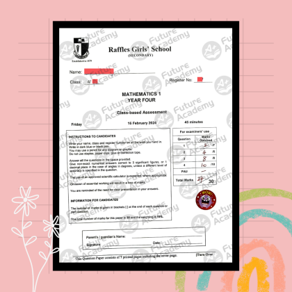 exam result - rgs sec 4 math assessment 24 marks