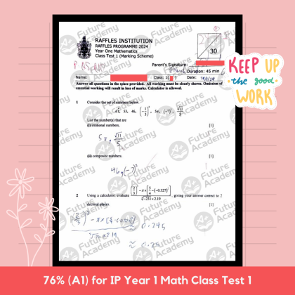 exam results - nygh sec 3 math class test 24 marks