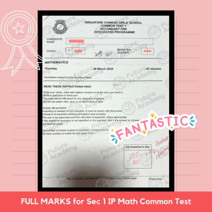 exam results - nygh sec 3 math class test 24 marks (2)